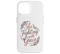 Carcasa para iPhone 14 Regalos para el Cuidado del cáncer de Mama Fighting with Grace