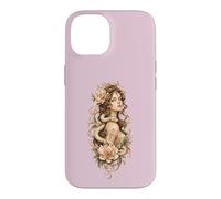 Carcasa para iPhone 14 Retrato botánico místico de la Diosa Floral Serpent Muse