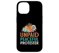 Carcasa para iPhone 14 Retro Peace Sign Flowers Groovy Unpaid Peaceful Protester