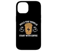 Carcasa para iPhone 14 Rule The World Star with Coffee Baristas Funny Coffee Lover