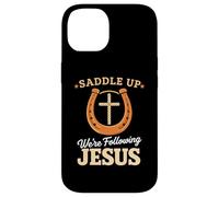 Carcasa para iPhone 14 Saddle Up Estaban siguiendo a Jesús Fe Biblia Escritura Dios
