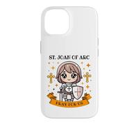 Carcasa para iPhone 14 Santa Juana de Arco Cristiano Católico Orar por Nosotros Niños Niños
