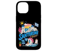 Carcasa para iPhone 14 Santorini Grecia Island Lindo Recuerdo de Viaje Griego