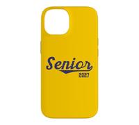 Carcasa para iPhone 14 Senior 2027 para graduados '27 en tipografía de guión Azul Marino