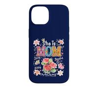 Carcasa para iPhone 14 She Is Mom Floral Cute Mama - Gráfico de Flores para el día de