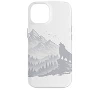 Carcasa para iPhone 14 Silueta de Paisaje de Lobo