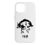 Carcasa para iPhone 14 Símbolo de dragón con caligrafía mítica China con diseño de Tai chi