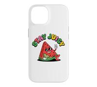 Carcasa para iPhone 14 Símbolo de la Paz con Forma de sandía Stay Juicy Chill, Estilo Retro y