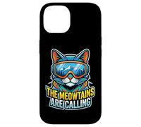 Carcasa para iPhone 14 Ski Cat Meowtains Calling Snowboard Winter Mountain Funny