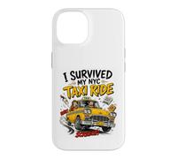 Carcasa para iPhone 14 Sobreviviente de Taxi de Nueva York Divertido Turista Hilarante NYC Chaos Survivor