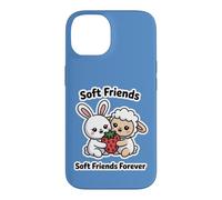 Carcasa para iPhone 14 Soft Friends Forever, Linda Amistad Entre Conejo y Cordero