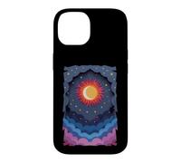 Carcasa para iPhone 14 Sol Luna Estrellas Noche Nubes Suave Celestial Cosmos Cielo