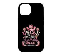 Carcasa para iPhone 14 Sombrero para Botas Uncle of The Birthday, Estilo Vaquero, Estilo Vaquero, Color Rosa