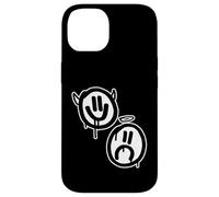 Carcasa para iPhone 14 Sonríe Ahora Llora Despues Ángel Diablo Caras tristes Felices