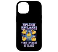 Carcasa para iPhone 14 Splish Splash Your Opinion Is Trash Rubber Duck
