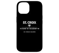 Carcasa para iPhone 14 St Croix USVI Coordenadas Diseño de Viajes