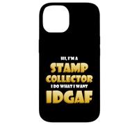 Carcasa para iPhone 14 Stamp Collector Idgaf Rarest US/British Stamp Collections