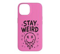 Carcasa para iPhone 14 Stay Weird Creepy Smile Humor gótico Estética Espeluznante