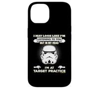 Carcasa para iPhone 14 Stormtrooper In My Head I'm At Target Lema de práctica