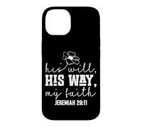 Carcasa para iPhone 14 Su Voluntad, Su Camino, Mi Fe - Diseño Motivacional Floral
