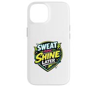 Carcasa para iPhone 14 Suda Ahora Brilla más Tarde Fitness Cita Entrenamiento Grind Humor