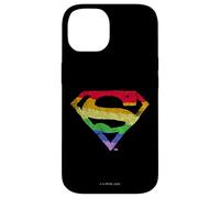 Carcasa para iPhone 14 Superman Rough Rainbow Pride Logo
