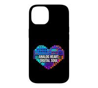 Carcasa para iPhone 14 Synth Music Producer Analog Heart Digital Soul
