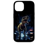 Carcasa para iPhone 14 T-Rex Dinosaur Roaring City at Night Graphic Design Japanese