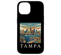 Carcasa para iPhone 14 Tampa Florida Retro Vintage Skyline Bay Waterfront Atardecer