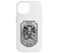 Carcasa para iPhone 14 Tatuaje Tatuaje Diablo Tatuador Billete Dinero Divertido Satán