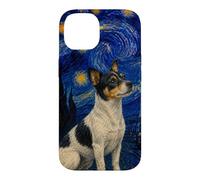 Carcasa para iPhone 14 Teddy Roosevelt Terrier Perro Van Gogh Noche Estrellada