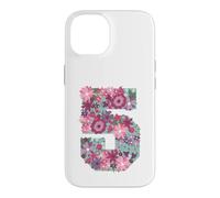 Carcasa para iPhone 14 Tengo 5 Cinco años 5to cumpleaños Flor Mamá Niña Niño Número