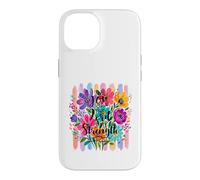 Carcasa para iPhone 14 The Joy of The Lord Is My Strength Escritura Pretty Floral