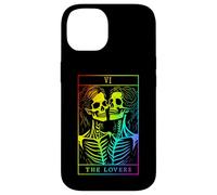 Carcasa para iPhone 14 The Lovers Tarot Card Oculto Goth Lesbianas Esqueleto Halloween