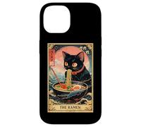 Carcasa para iPhone 14 The Ramen Tarot Card Ramen Cat Tazón de Fideos japoneses Vintage