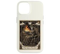 Carcasa para iPhone 14 The Spicy Reader Tarot Card Skeleton Romantasy Amante de los Libros