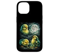 Carcasa para iPhone 14 Three Yellow Chick Howling At The Moon Funny Meme