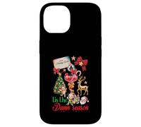 Carcasa para iPhone 14 Tis The Damn Season Santa Reno Elfo Cóctel Navidad