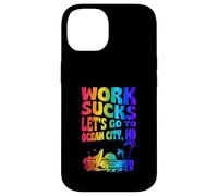 Carcasa para iPhone 14 Trabajo Apesta Vamos A Ocean City Maryland Floral Surf