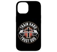 Carcasa para iPhone 14 Train Hard Trust God Entrenamiento Fitness Cristiano