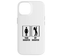 Carcasa para iPhone 14 Trompeta con Texto en inglés Your Daughter My Daughter Dad Mom Funny Trompet