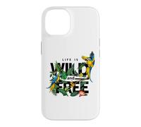 Carcasa para iPhone 14 Tropical Macaw Parrots Jungle Nature Bird Design Life Quotes