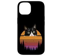 Carcasa para iPhone 14 Tuxedo Cat Retro 70s Sunset Vintage Cat Lover