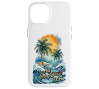 Carcasa para iPhone 14 Vacaciones de Primavera en Cancún 2026 Acuarela de Palmeras