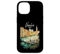 Carcasa para iPhone 14 Venecia Góndola Italia Viaje Souvenir Acuarela