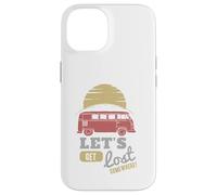 Carcasa para iPhone 14 Viaje por Carretera Autobús Puesta del Sol Aventura Vamos a perderse en algún Lugar