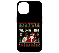 Carcasa para iPhone 14 Vimos Que Jesús Y Santa Claus Divertida Navidad