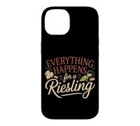 Carcasa para iPhone 14 Vino Diciendo Amante Vino Everything Happens For A Riesling