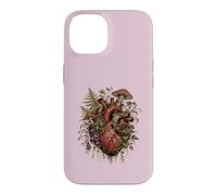 Carcasa para iPhone 14 Vintage Dark Academia Hongo Helecho Botánico Corazón
