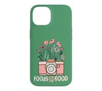 Carcasa para iPhone 14 Vintage Focus On The Good Wildflower Camera Happy Thoughts